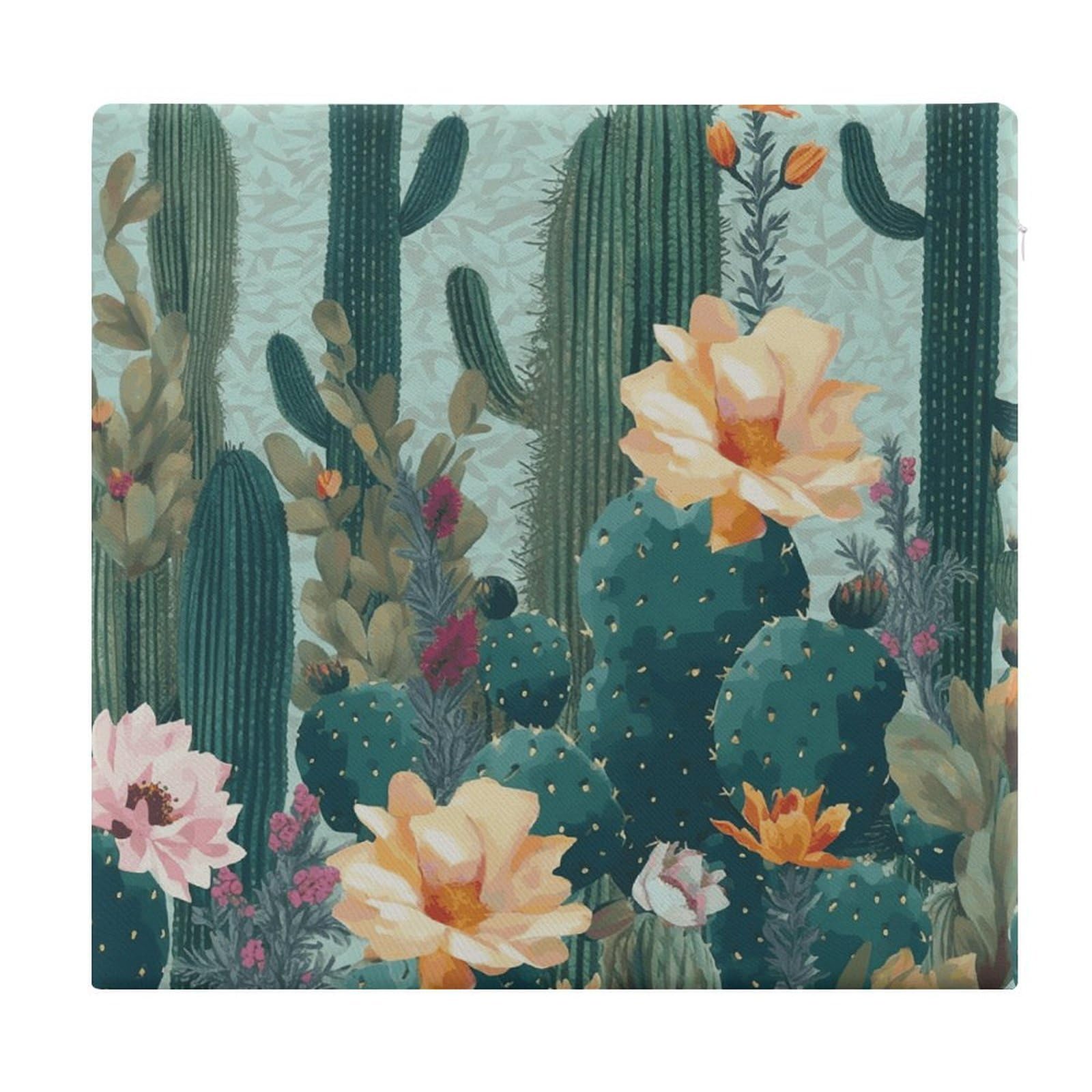 Adfgyerh Style Summer Floral Cactus Cushions Memory Foam For Adults, Seat Cushion Chair Pads Soft, Square Pillows For Dining, Kitchen, Office, Patio Chairs