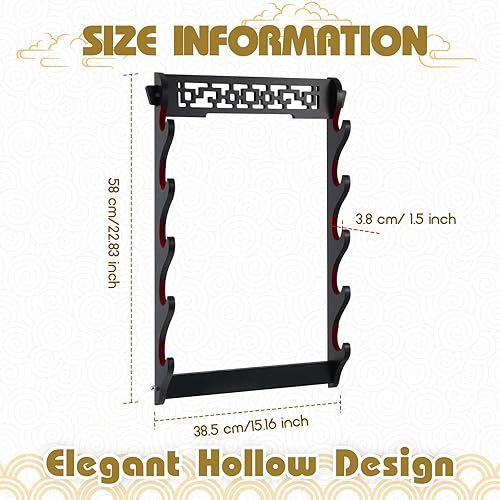 Vista 13 de Barydat Soporte de pared para espada katana, soporte de pared Katana Samurai, estante de exhibición de espada Katana, regalos para Navidad