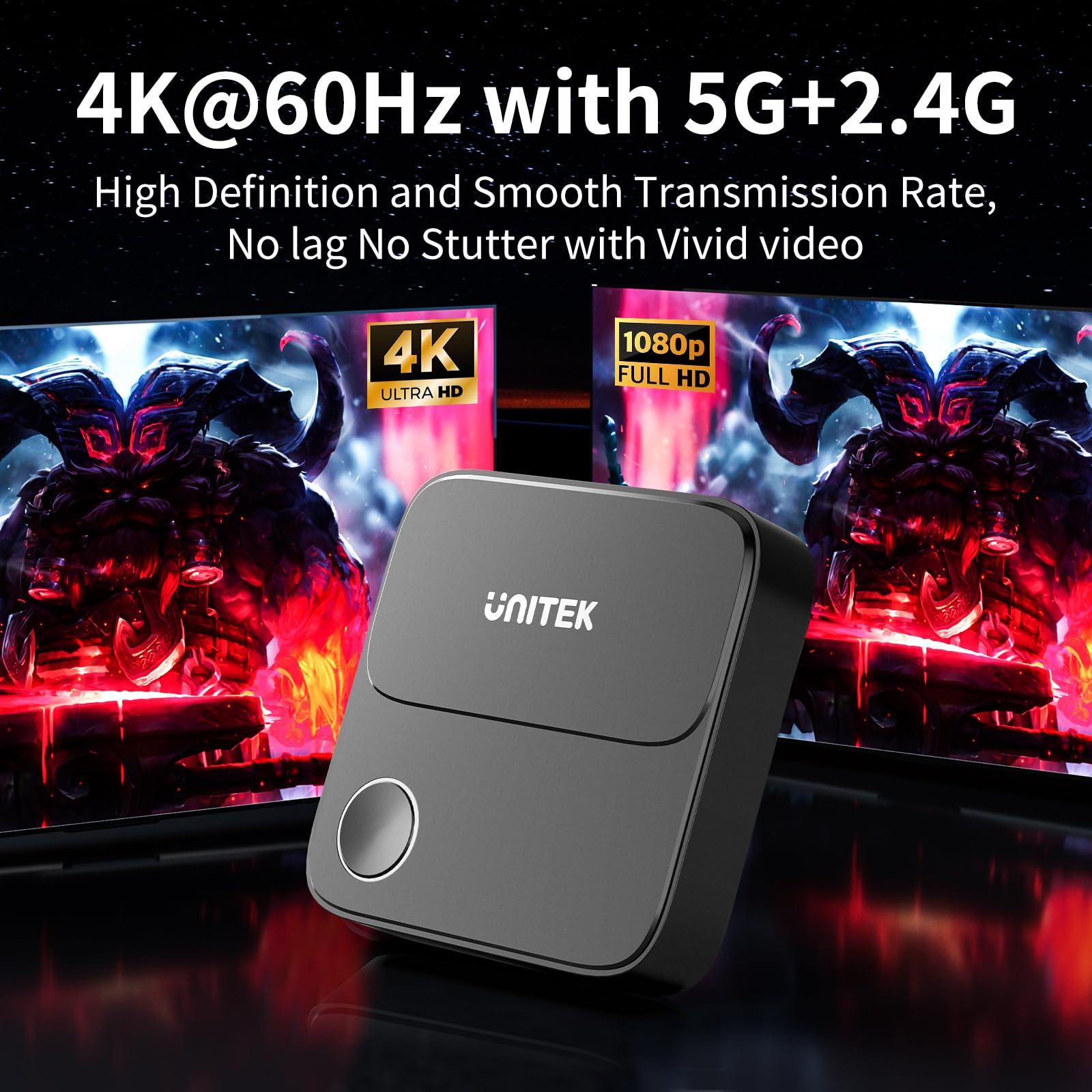 Unitek Adattatore dongle wireless HDMI – 2.4G/5G 4K Screen Mirroring ricevitore TV Casting Device Screen Mirroring Adapter