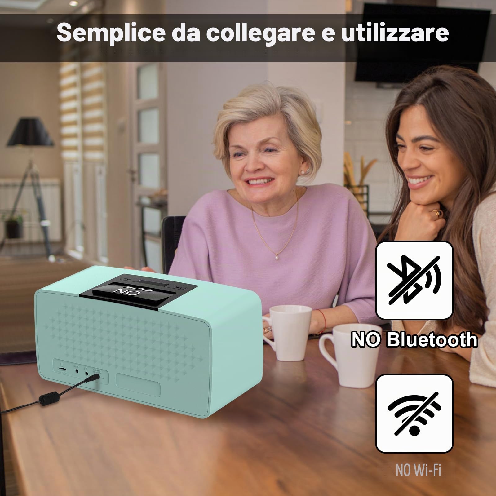 Lettore musicale semplice per anziani – Lettore audio facile con scheda TF da 32 GB, lettore MP3 a grande pulsante per anziani, ipovedenti, pazienti con Alzheimer