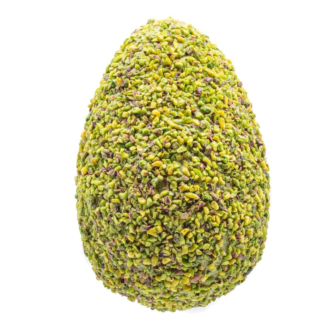 Uovo Di Pasqua al pistacchio con sorpresa all'interno in elagente scatola regalo. Realizzato con pregiato cioccolato senza l'utilizzo di surrogato. Prodotto di qualità