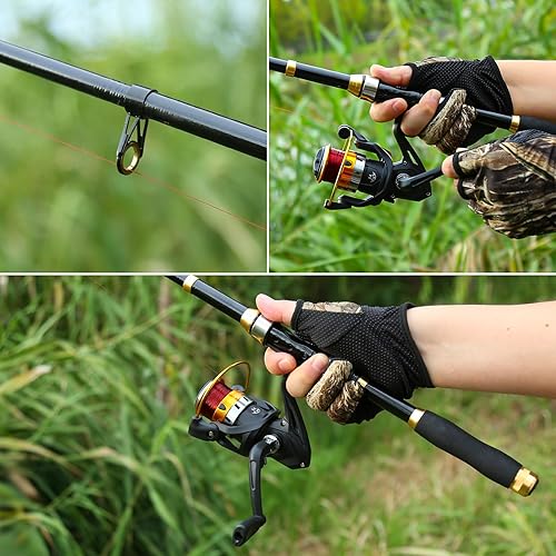 Miniatura 7 de Yoilrey - Combo de caña de pescar y carrete – Kit de iniciación de caña de pescar telescópica de 5.9 pies con carrete giratorio, línea de pesca, (2