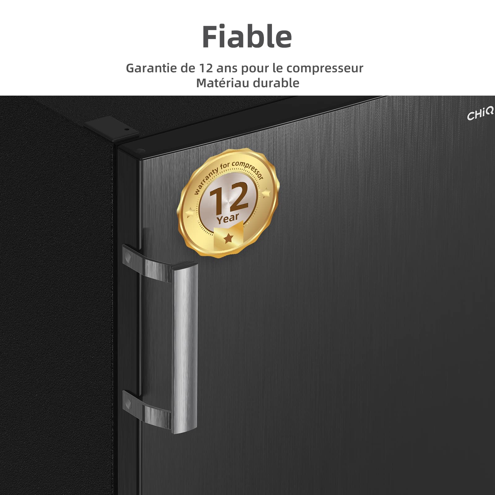 CHiQ FSD166NE4E 166L Congelatore verticale a cassetti,No Frost,Nero Acciaio Inossidabile Porte Reversibili A+, 42 db, 12 anni di garanzia sul compressore