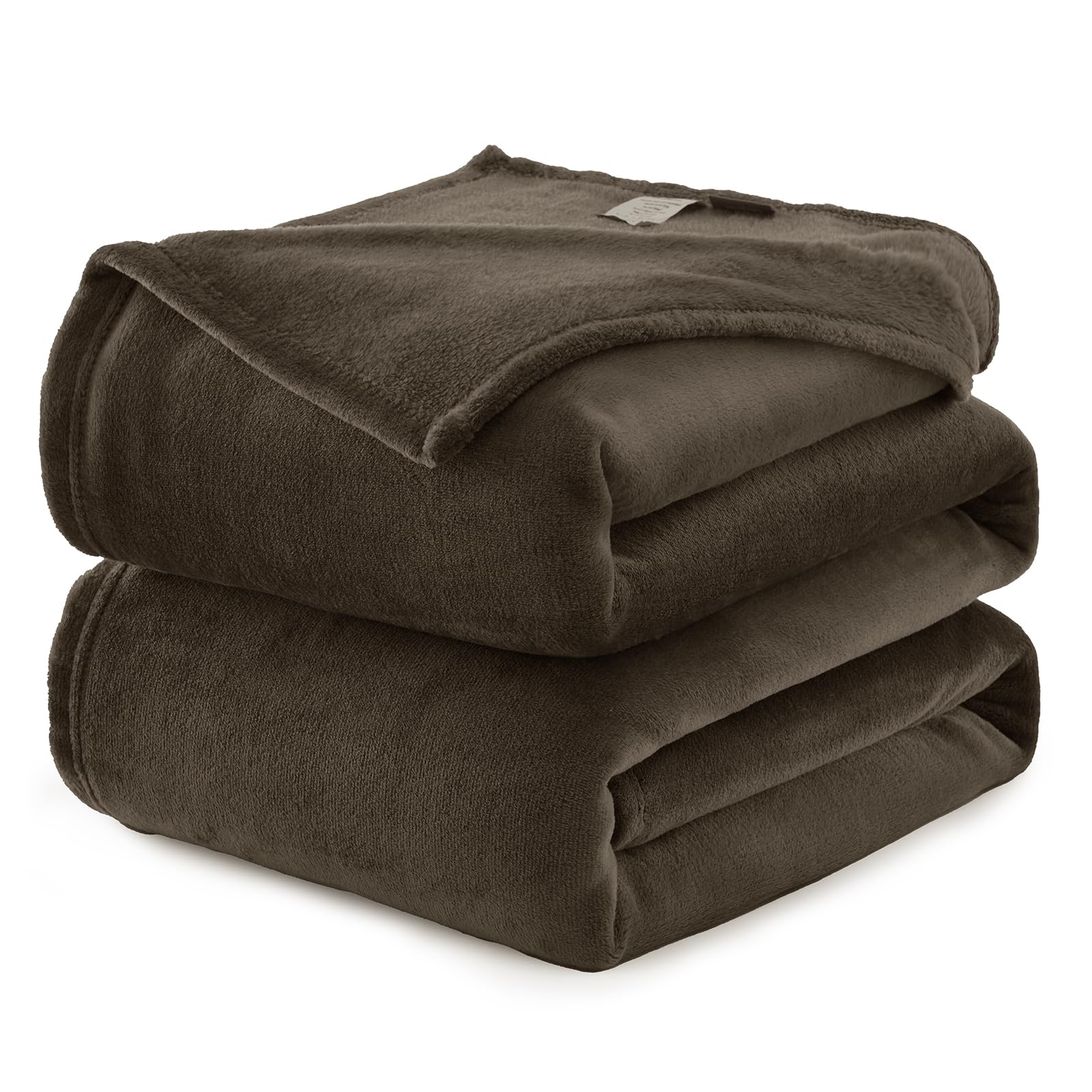 WAVVE Plaid Coperta Pile di Flanella 260gsm - 230x270 cm, Marrone - Coperta Grande 270x230, Divano/Letto Matrimoniale, Calda e Morbida, Grigia