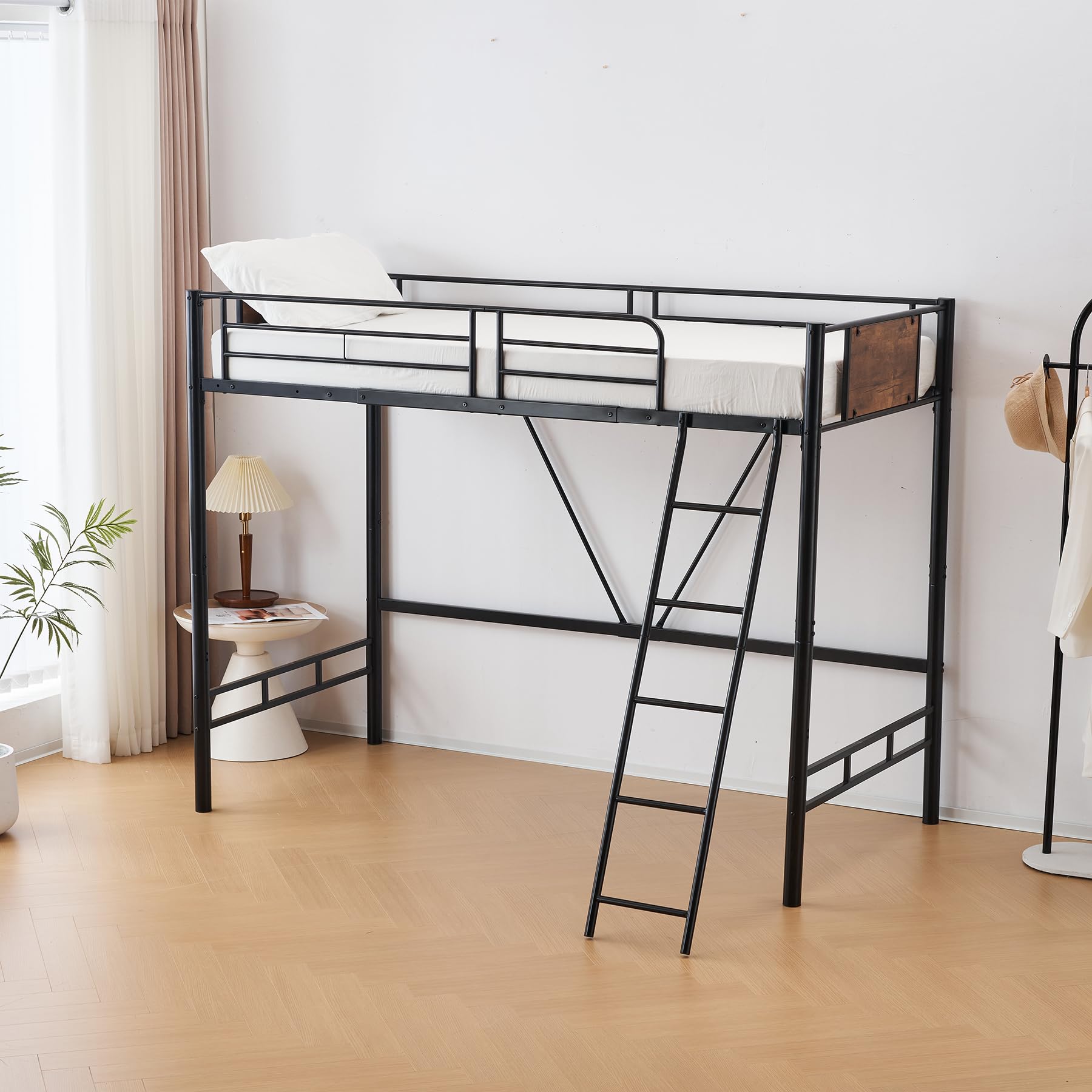 Amazon｜ロフトベッド シングル 北欧風 子供部屋 スチール 耐震 高さ2