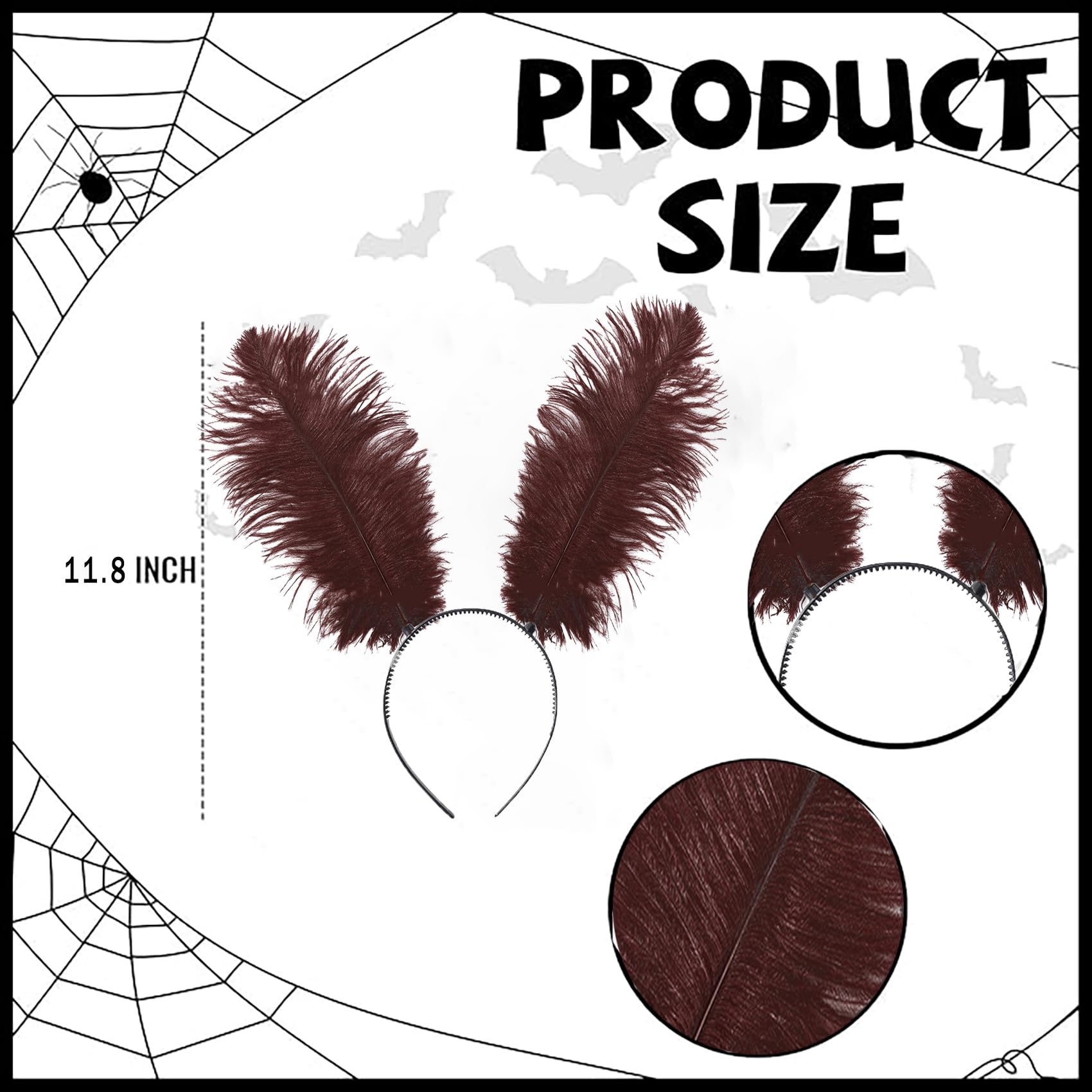 Ryshman Halloween Butterfly Feather Headbands, Butterfly Antenna Headband Costume, Hair Band for Halloween Parties: One Size Brown Feather