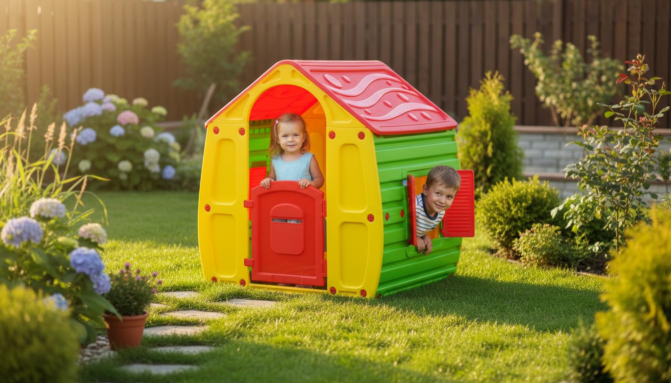 AVANTI TRENDSTORE - Magical House - Casetta da Gioco per Bambini Colorata in plastica per divertirsi al Massimo Sia all'Interno Che all'Esterno. Dimensioni: Lap ca. 102x109x90 cm