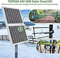 Vista 2 de TOPENS TSQ20W Panel solar monocristalino de 20 vatios y 24 V, kit de panel solar para abridor de puerta, barco, yate, RV, caravana, coche de golf