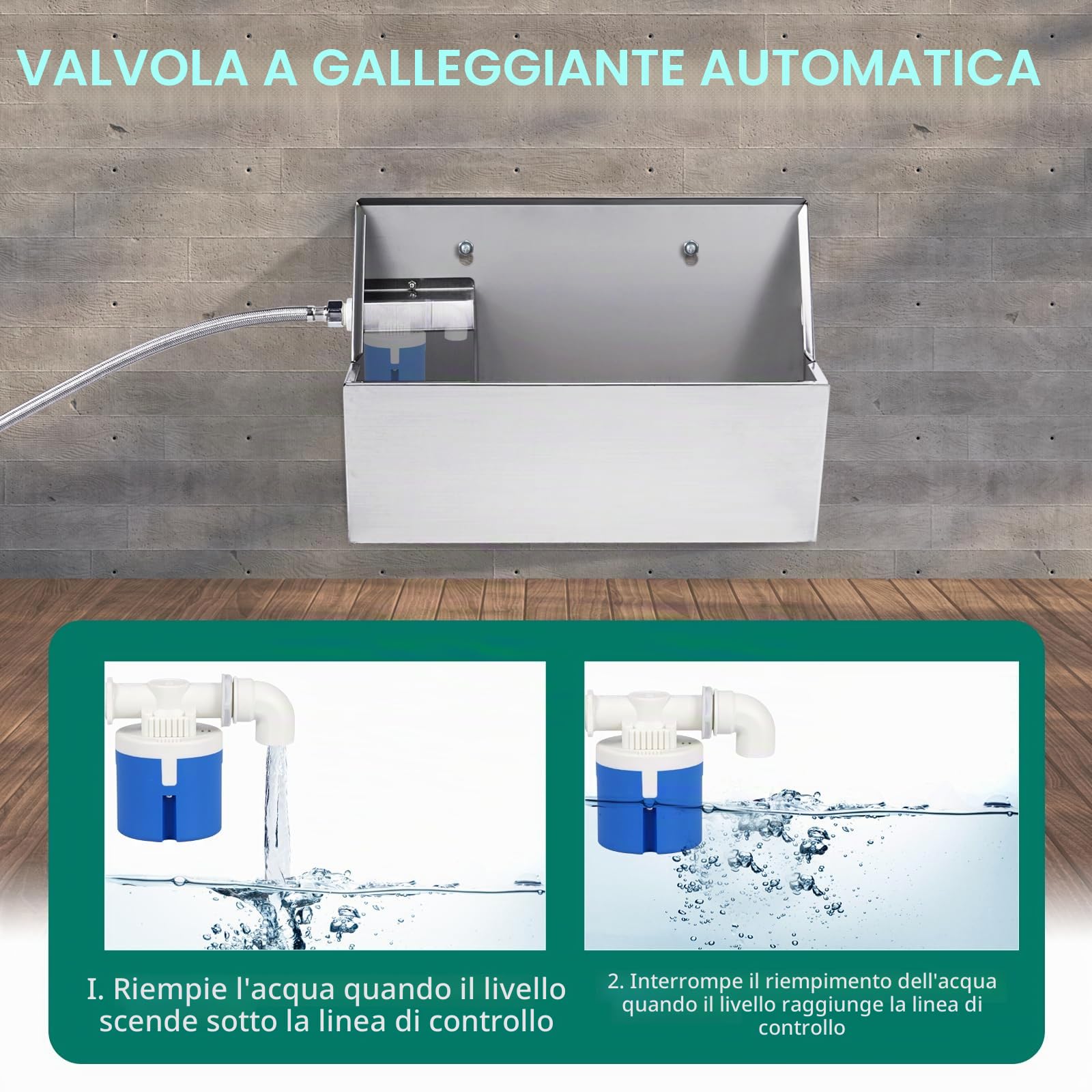 Abbeveratoio Automatico per Cani, Distributore di Ciotola D'acqua per Cani a Riempimento Automatico da 8 L, Abbeveratoio per Bestiame All'aperto per Animali da Fattoria, Cavallo, Pollo e Pollame