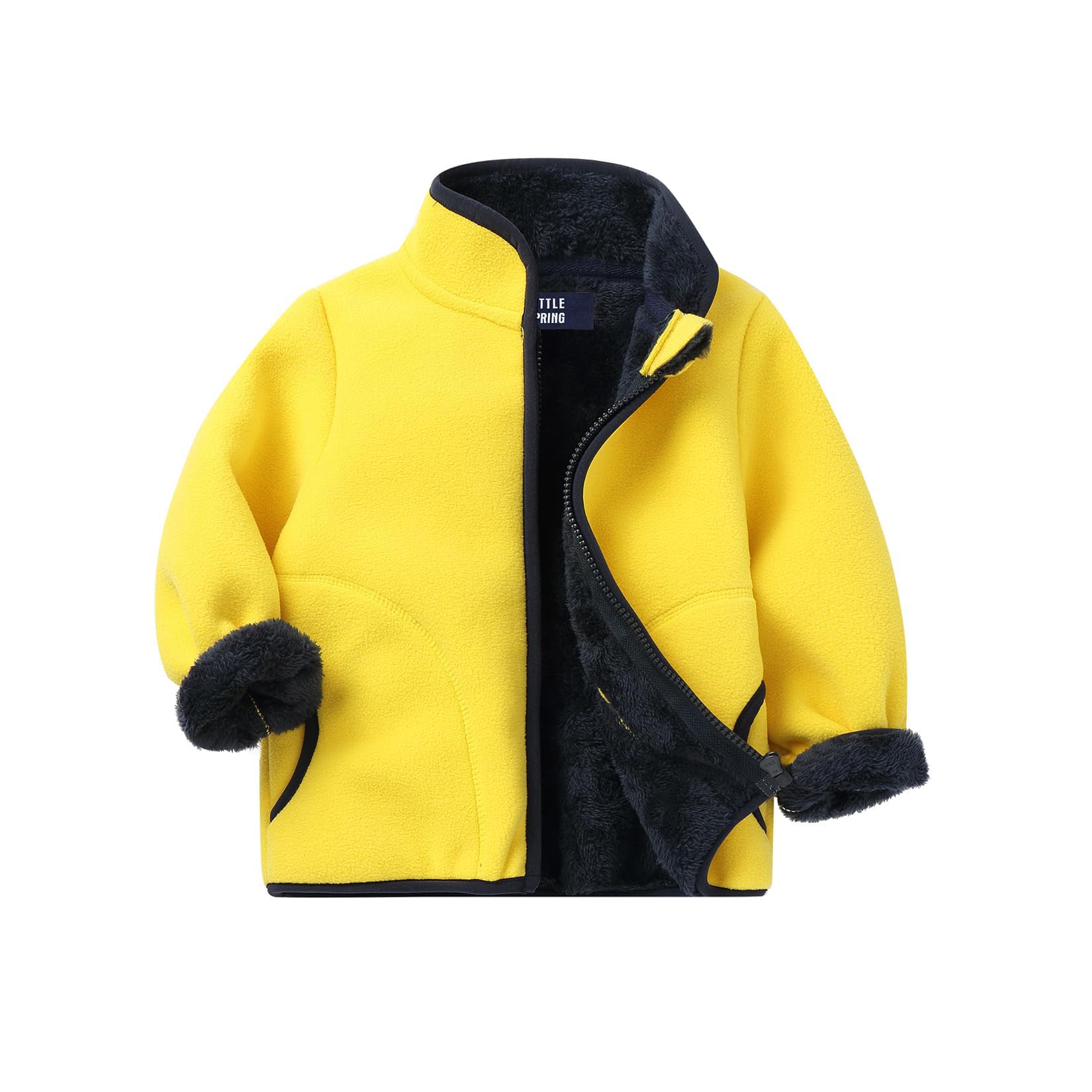 LittleSpring Boys Girls Polar Fleece Jackets Fur Lined Zip Up Warm Winter Coat