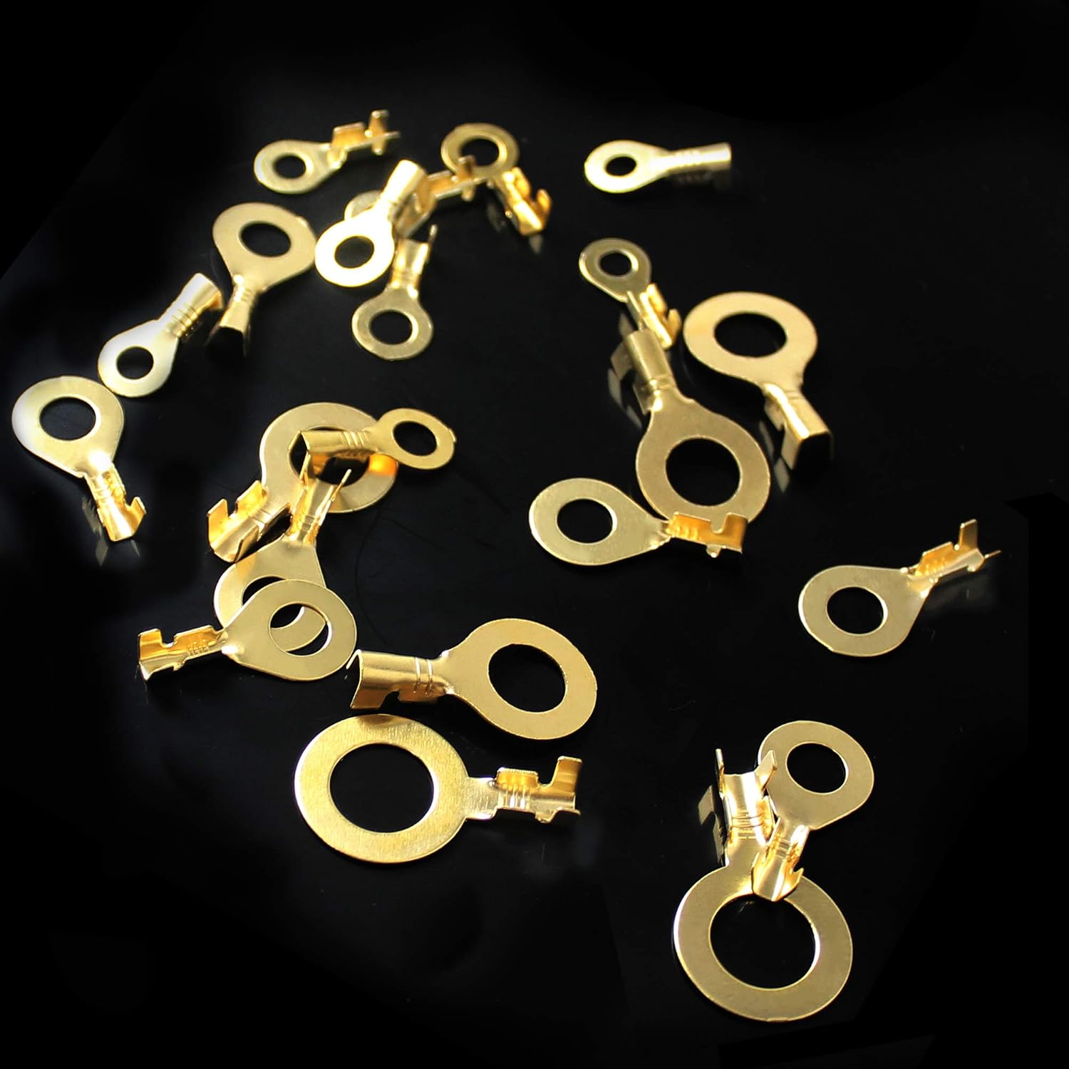 KeeYees 240 Pcs Open Barrel Wire Crimp Copper Terminal Connerctor Kit - Non-Insulated Ring Lugs Crimp Cable Connector
