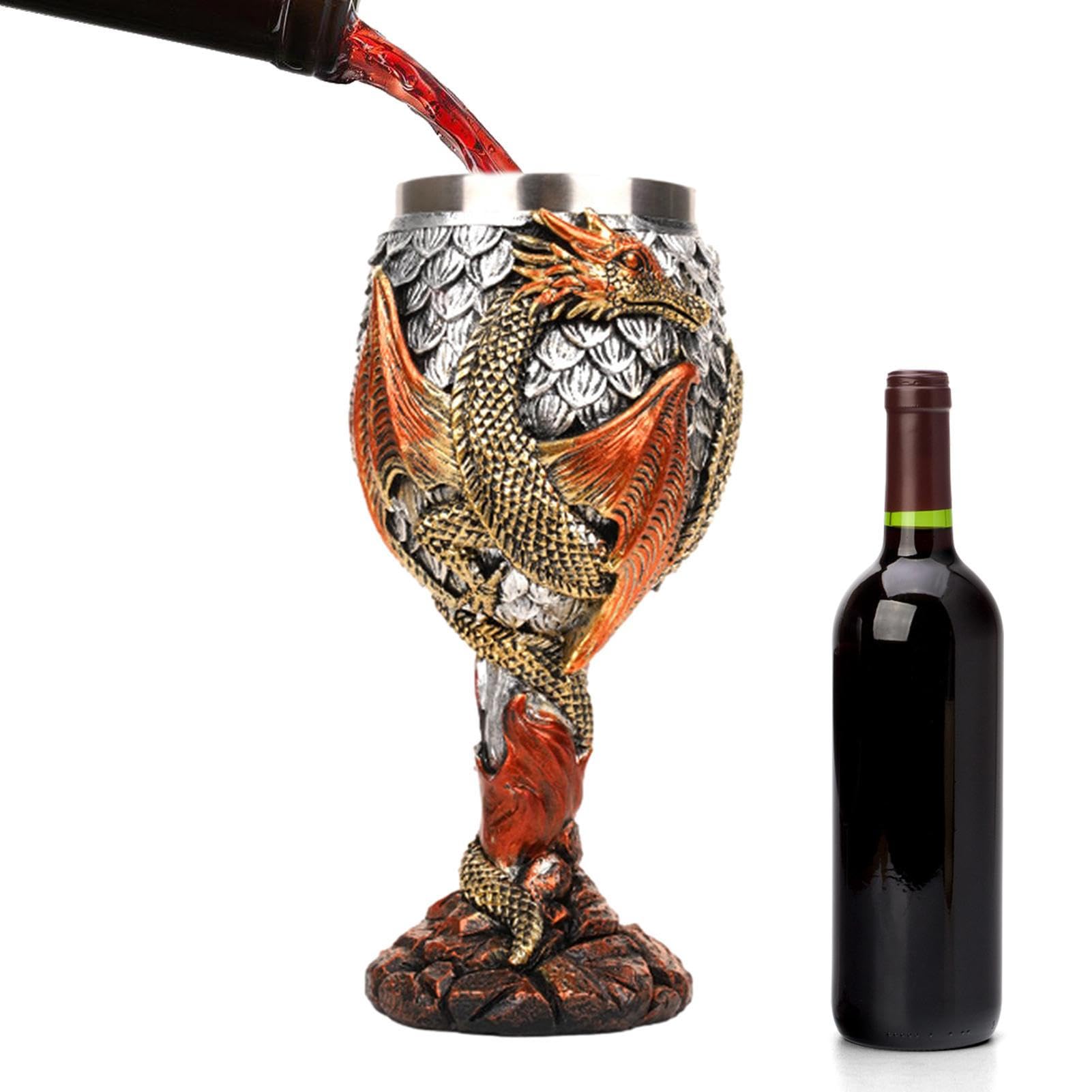Taza medieval de dragones para cenas temáticas y decoración de salones rústicos