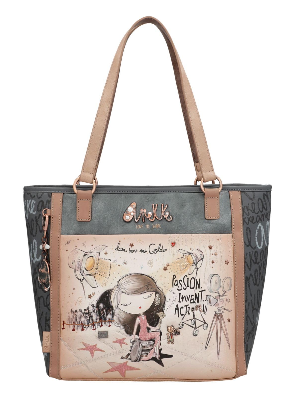 Anekke Schultertasche für Damen mit Reißverschluss, bunt