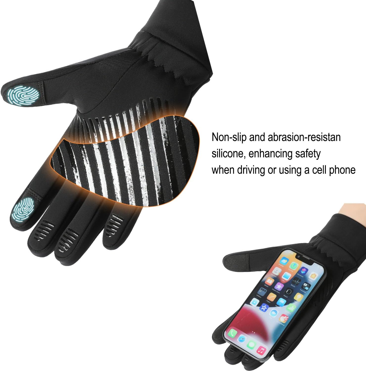 Fall Winter Thin Waterproof Cycling Gloves Full Finger Men Women Ski Snow Gloves Touch Screen Windproof Warm Non-Slip for Skiing, Running, Walking, Climbing, Biking, Hiking, Driving - Image 5