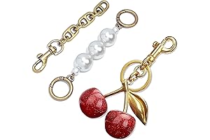 Vintage Pearl Bag Decor, Purse Strap Extender with Keychain Accessory