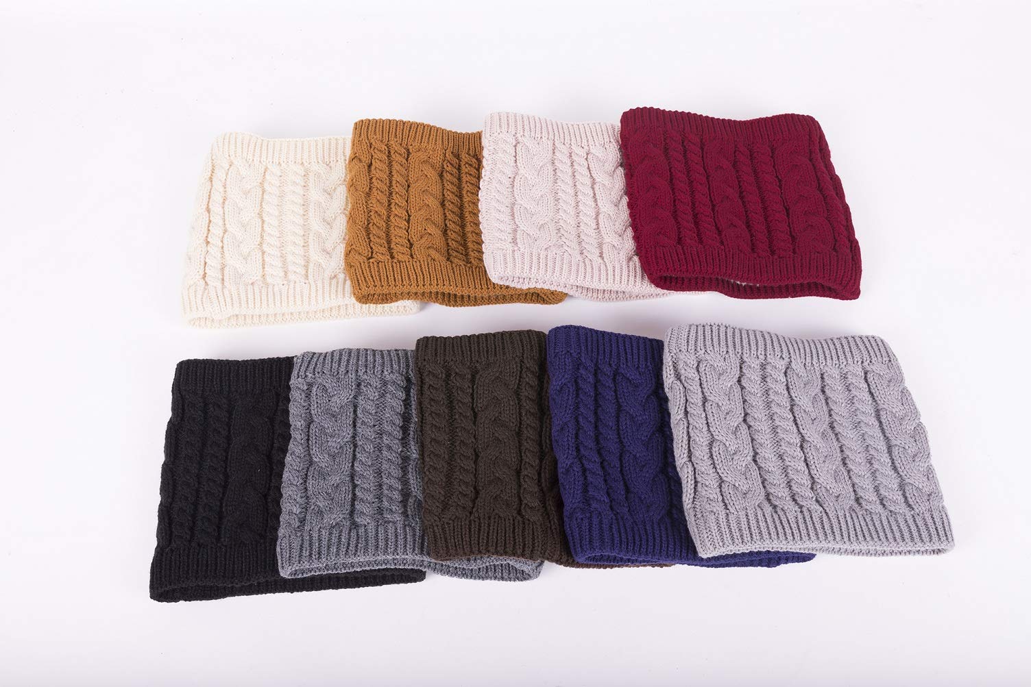 JFAN Sciarpa Circolare Scaldacollo a Maglia Spessa Foderata in Morbido Pile a Doppio Strato Invernale