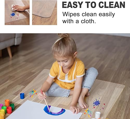 Miniatura 9 de Tapete transparente para silla para suelo de madera dura 48 x 36 pulgadas, alfombrillas de plástico para silla de oficina para pisos de madera dura