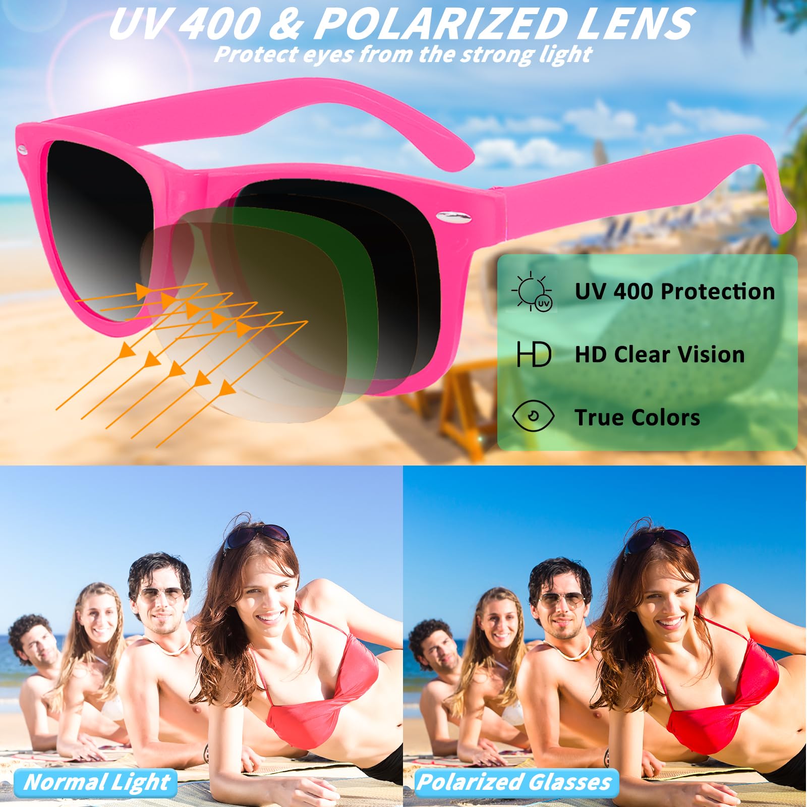 Colorful Retro UV Protection Glasses Set UV Awareness Month is the perfect time to combine protection  main image 2