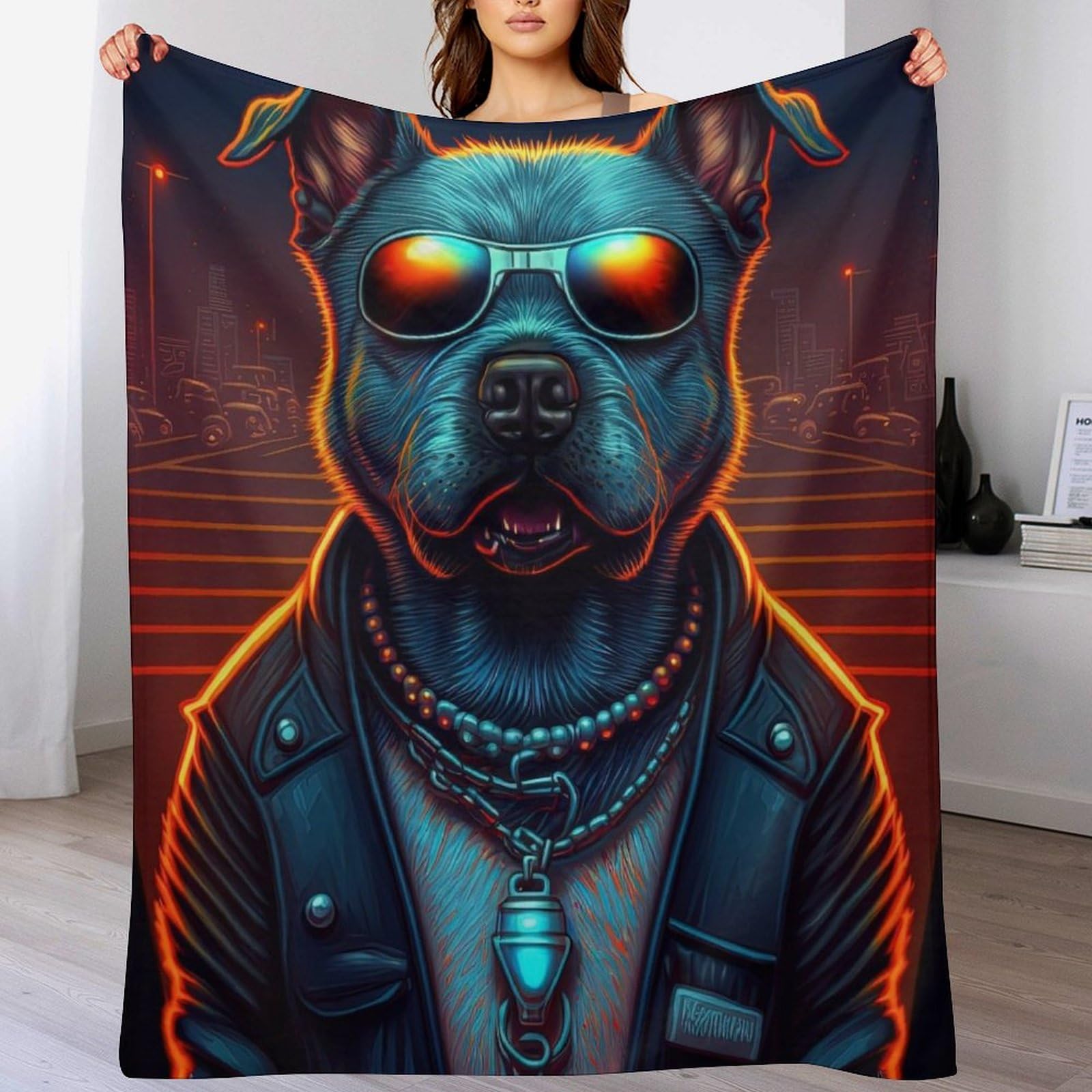 Couverture Polaire Chien en Flanelle Douce | Linge de Lit et Couvre-lit Chaud 130x180