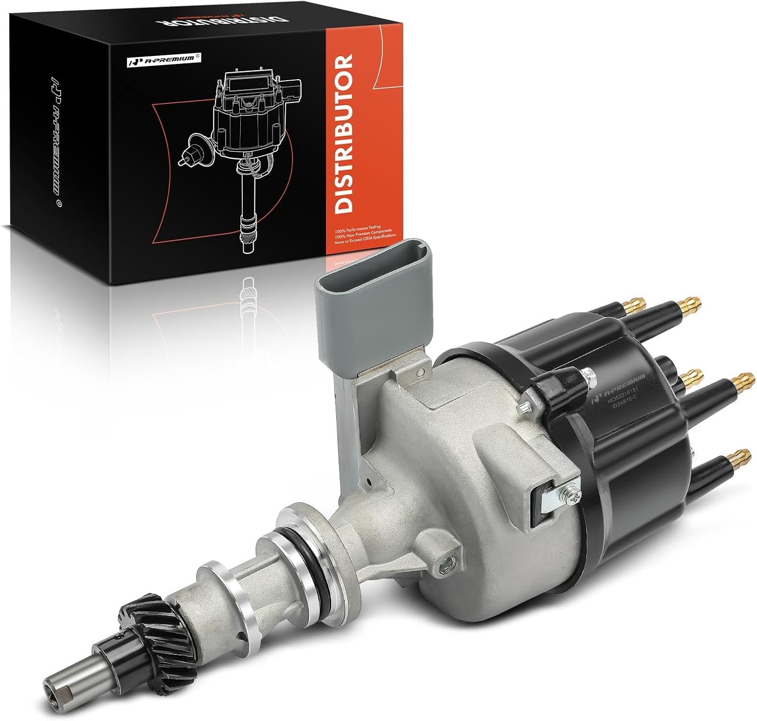 A-Premium Ignition Distributor with Cap and Rotor Compatible with Ford F-150 F-250 F-350 E-150 Econoline E-150 Econoline Club Wagon E-250 Econoline E-250 Econoline Club Wagon E-350 Econoline 1987-1991