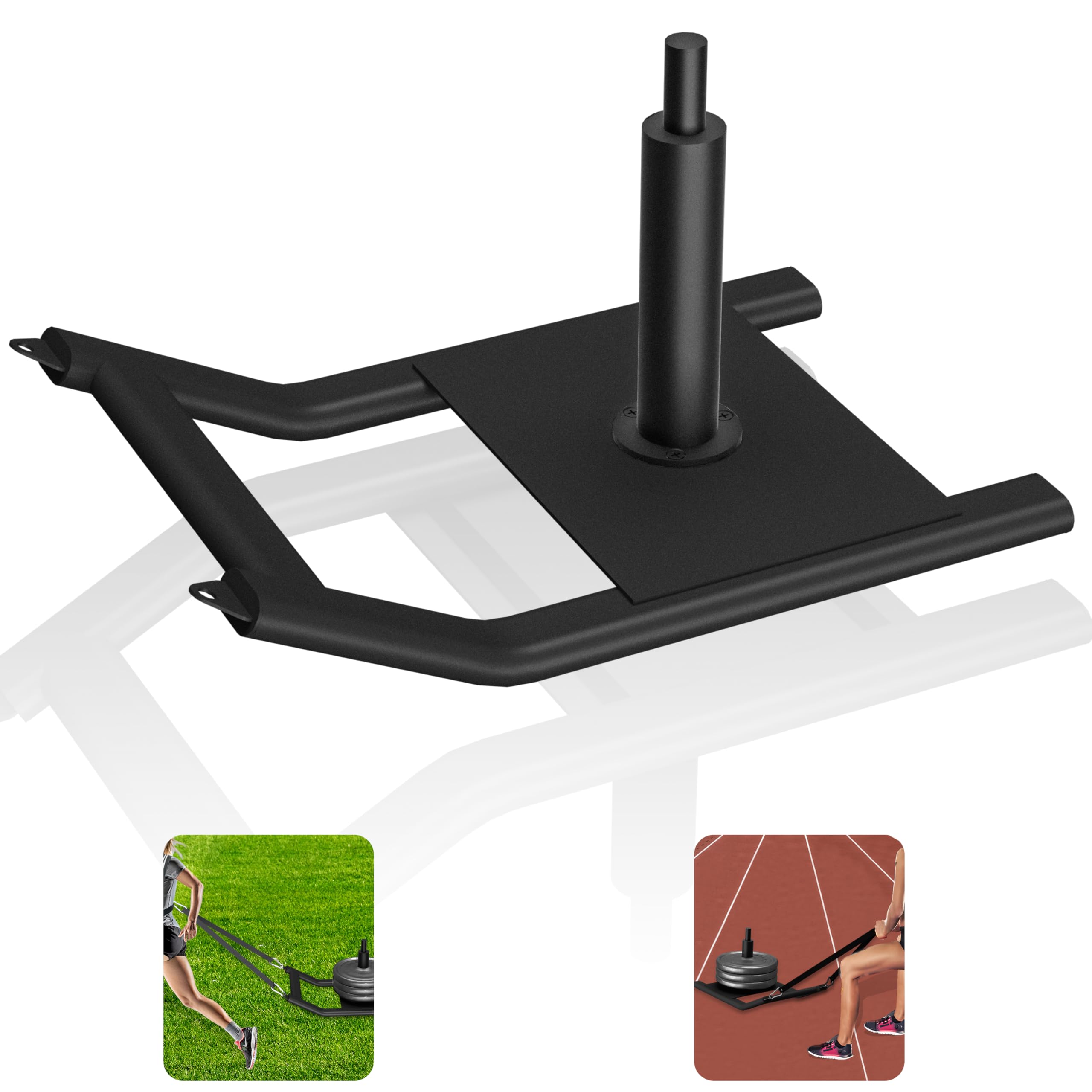 Trineo de entrenamiento con peso para linieros de fútbol, trineo de bloqueo ajustable resistente con placas de resistencia, entrenamiento de tracción de trineo de velocidad y fuerza, equipo de