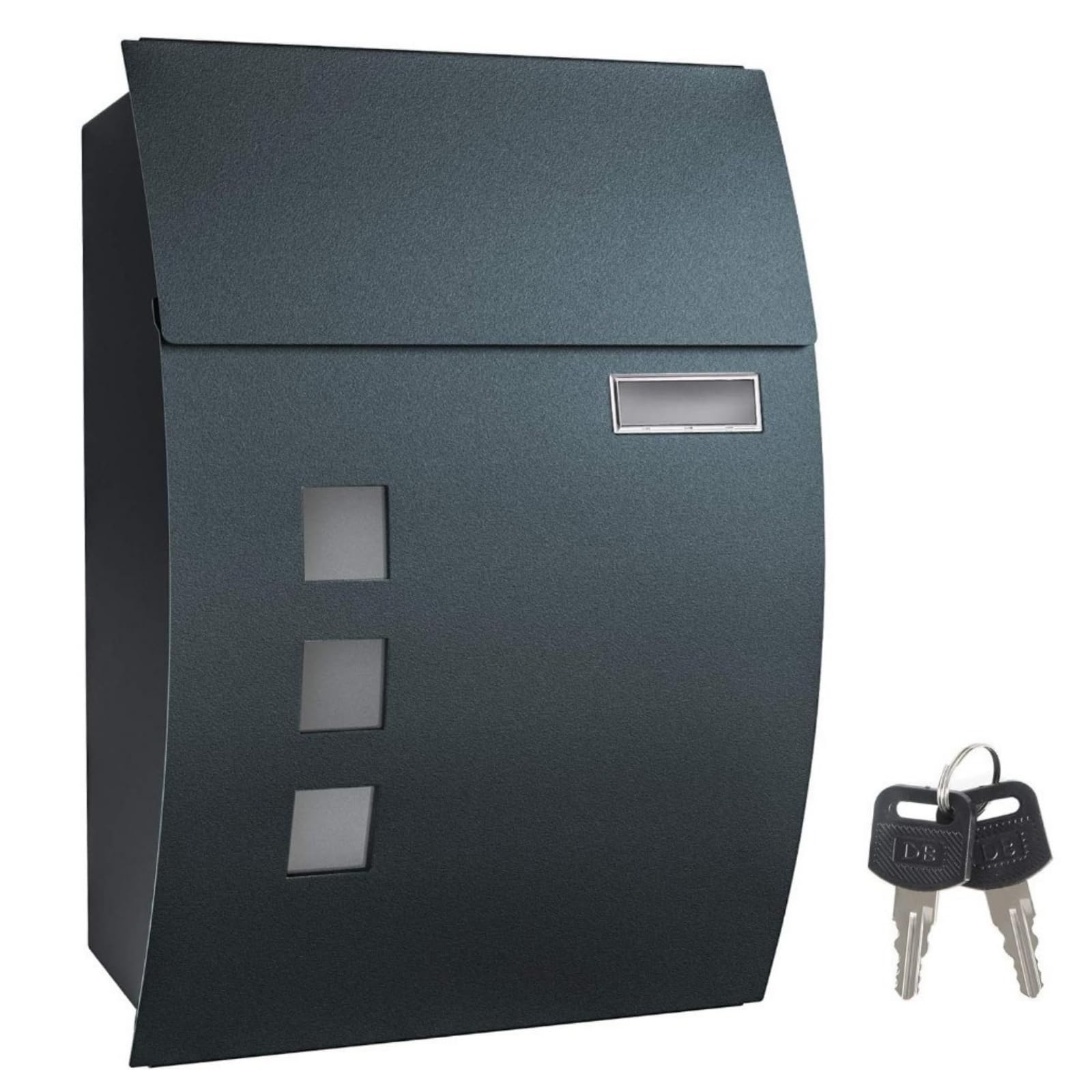 SECRET DESIRE Easy Installation Wall-Mounted Mailbox Keyed Lock Lockable Mailbox Large Capacity Post Box with Window Rust Resistant, Anthracite Grey-image-20