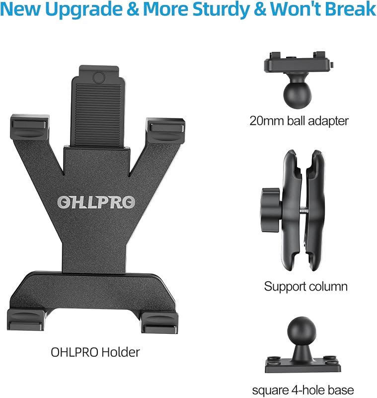 OHLPRO Fúrható Talpú Tablet Tartó 7-11,5" Készülékekhez - iPad, Samsung Galaxy Kompatibilis, 360° Forgatható, Autóba, Asztalra, Falra