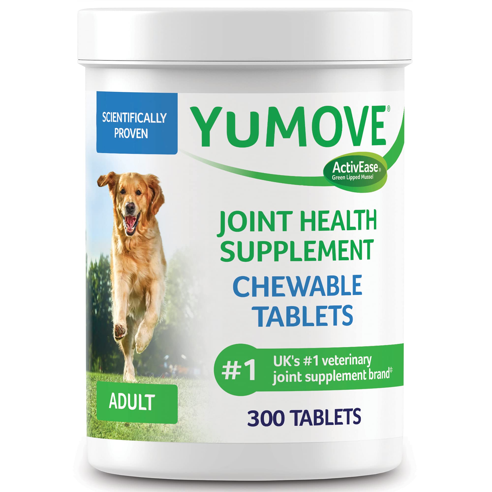 YuMOVE Gelenktabletten Hund Senior + Adult Doppelpack - Pack 240+300 Tabletten - ActivEase Grünlippmuschel Hund - Glucosamin & Chondroitin - Gelenkunterstützung Für Alle Rassen Täglich Im Alltag Fit