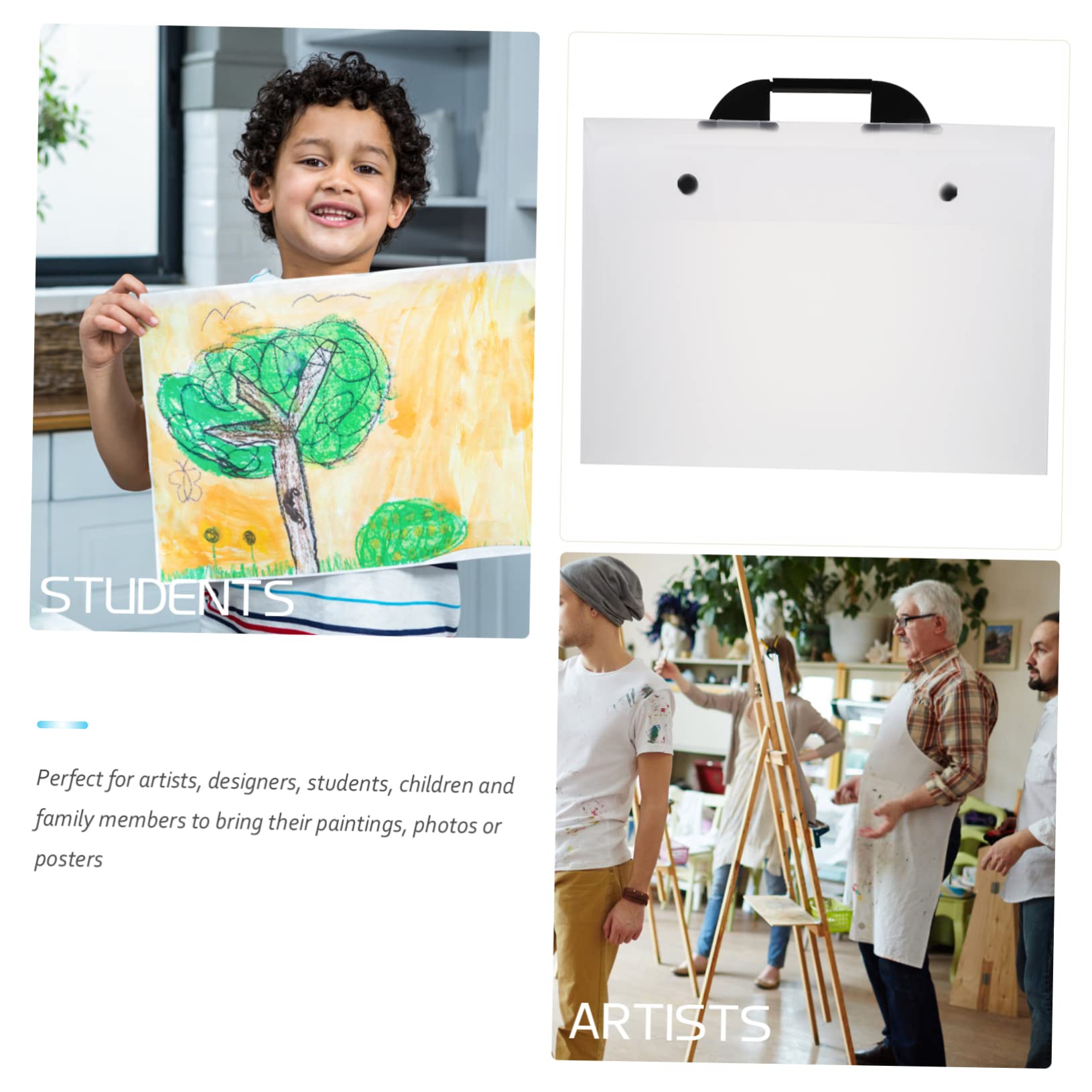 Gadpiparty Portable Art Portfolio Bag Handheld Storage Folder for Artwork Posters Documents Durable Design Handle for Organizing Art Projects Files