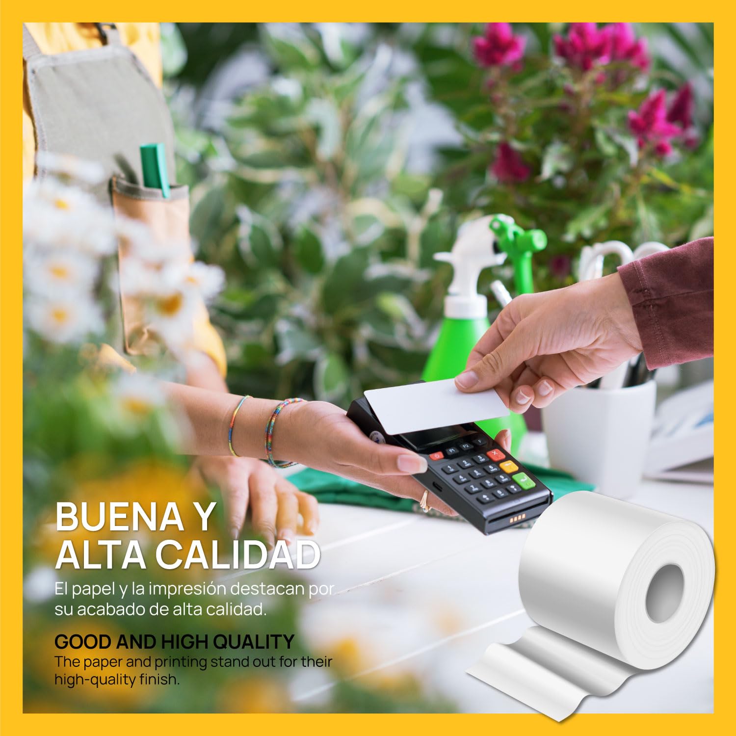Rollo Termico, Rollos de Papel Termico, Papel Termico para tpv Tactil Hosteleria, Caja Registradora, Impresora Tickets, Rollo Papel Blanco para Datofono e Impresora, tamaño 80x80x12 - SIDI (8 unds)