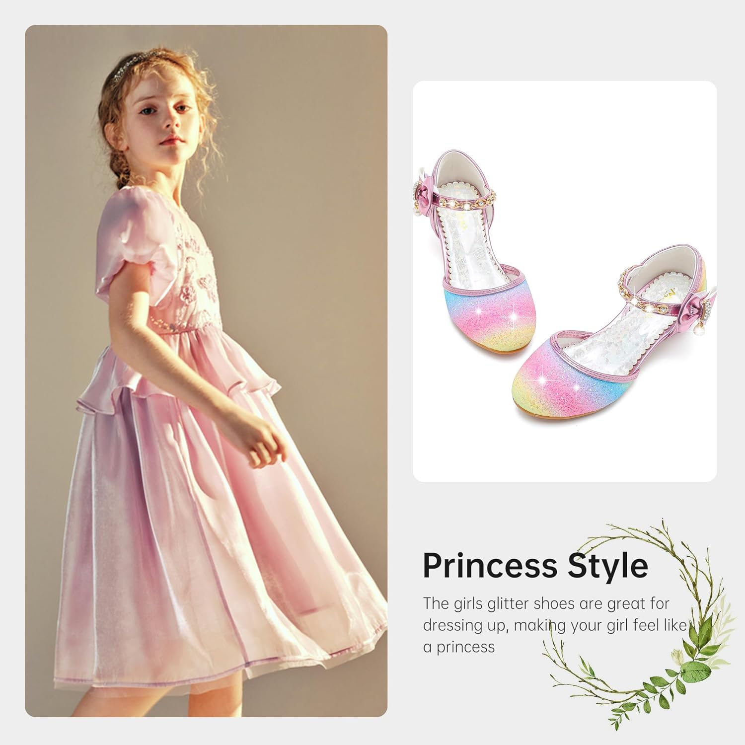 Girls Sandals Closed Toe Heels Wedding Party Girls Dress Shoes Toddler Little Big Kid - Image 8