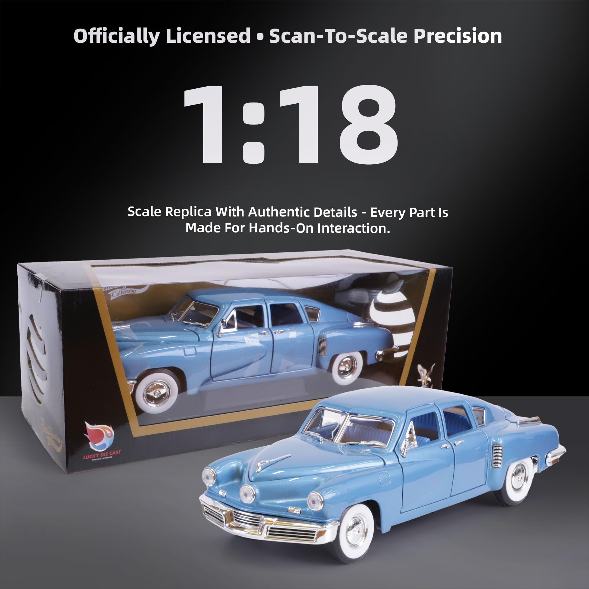 Amazon.com: LUCKY DIE CAST 1948 Tucker Torpedo 1/18 Scale Die-Cast
