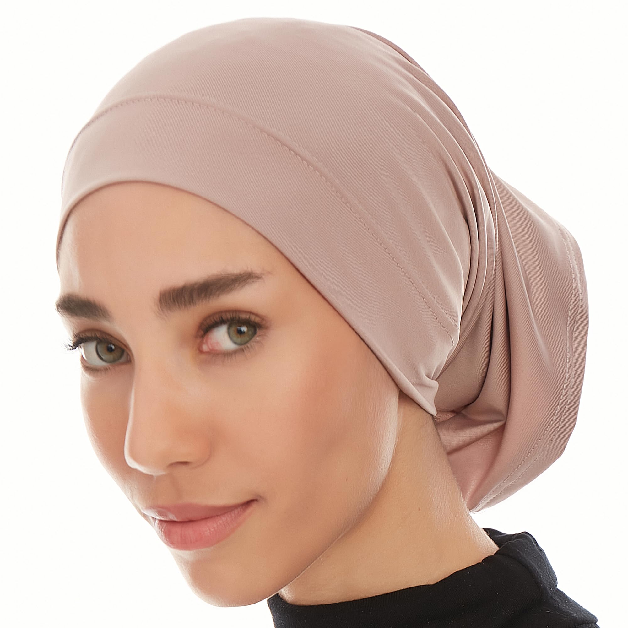 Ayisah Hijab Caps Undercap for Women – Taupe Hijab Cap Underscarf Turban Dreadlocks Tube – Muslim Accessories Headscarf Wrap - Islamic Hajib Headwrap Tube Fashion Solid Color (Taupe)