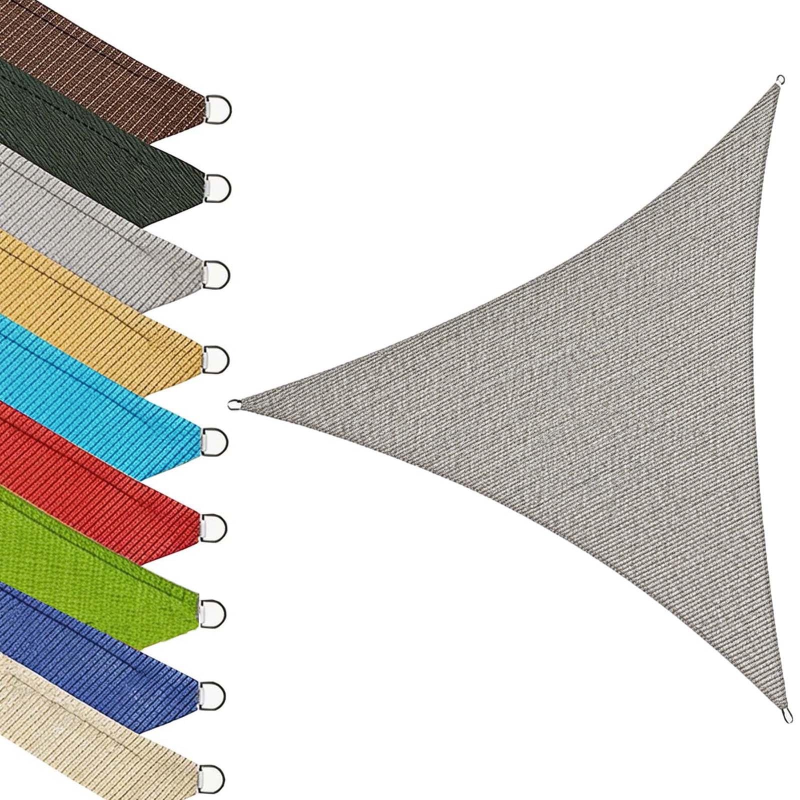 Sonnensegel Dreieckig 150 x 150 x 150 cm Premium HDPE Wetterbeständig Atmungsaktiv 95% UV Schutz Balkon Sonnenschutz Sonnensegel Sichtschutz Windschutz für Garten Terrasse, Hellgrau
