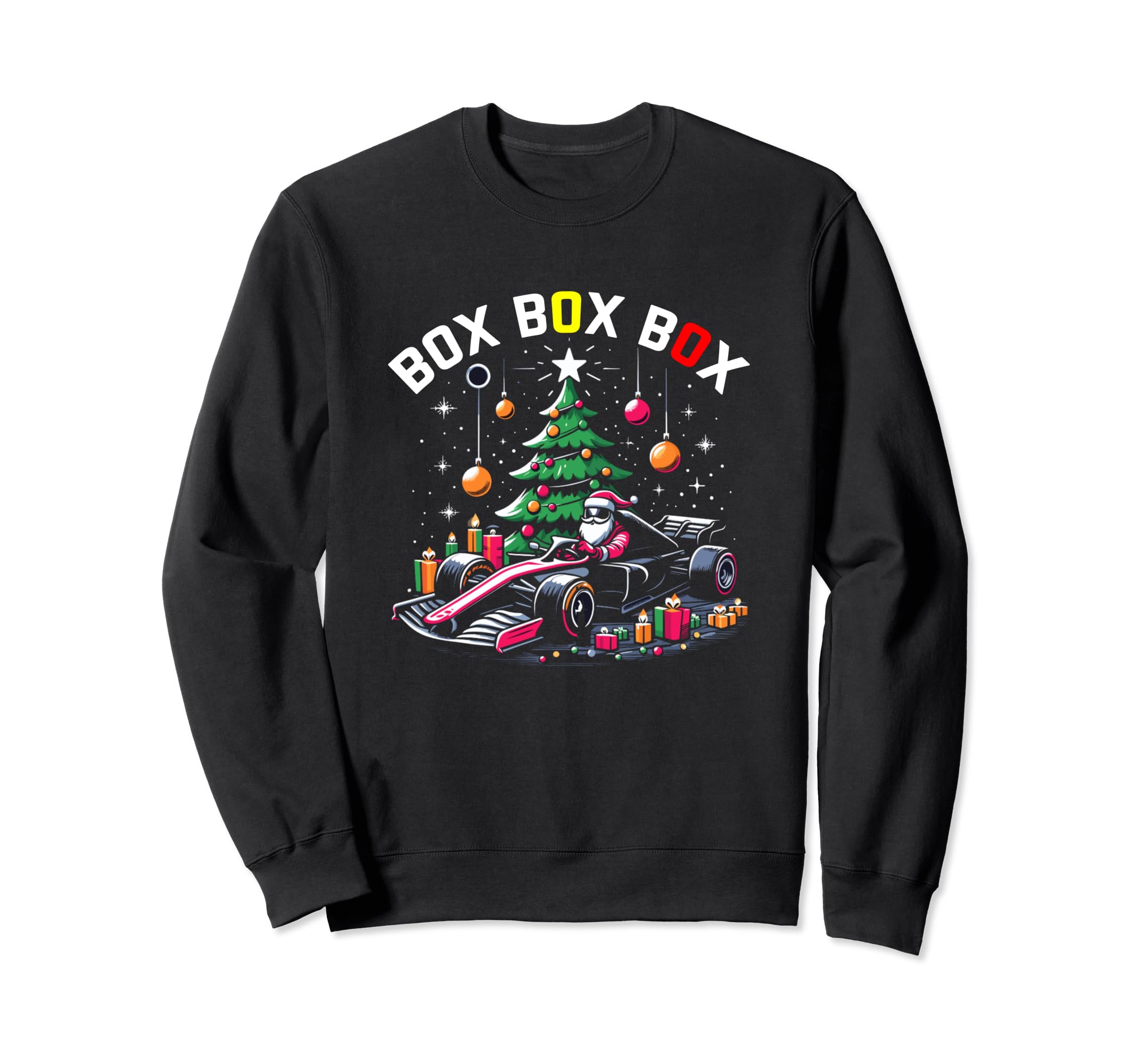 Formula Racing Car Christmas Tree Box Sweatshirt