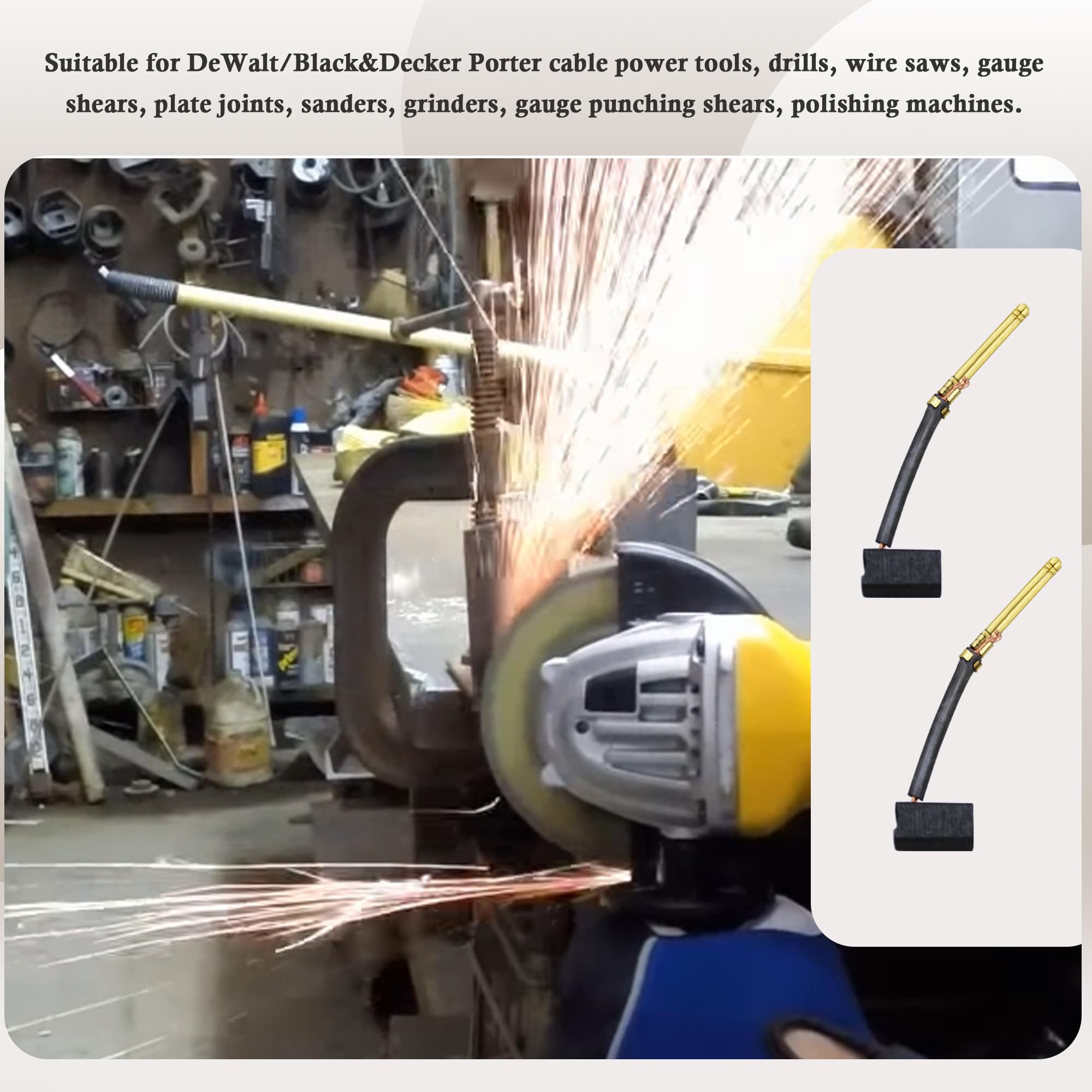 Balais Charbon Pour Meuleuse Briny River - Compatible DWE4517