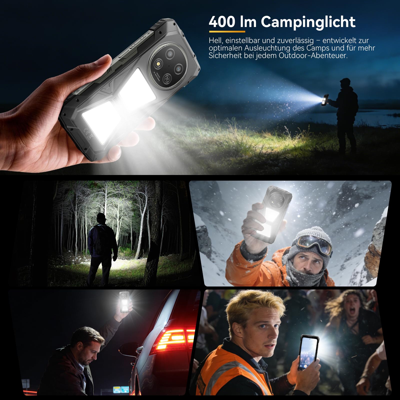Blackview Rock 2 Pro Outdoor Handy Ohne Vertrag, Android 16 Outdoor Smartphone 5G 32GB+256GB, 6.67" HD+ Display 120Hz 15000mAh IP69K, 16MP AI Kamera, NFC/OTG/GPS/Gemini AI/Glove Mode 2.0
