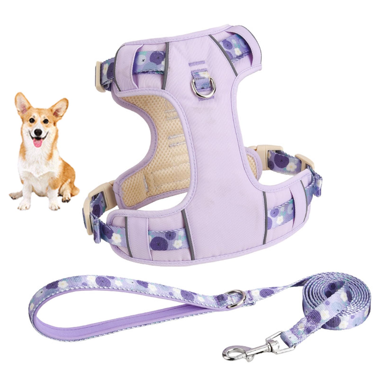 Pettorina Per Cani Di Piccola Taglia, Pettorina Anti-Tiro Con 2 Clip Per Guinzaglio, Pettorina Easy Walk Per Cani Di Piccola Taglia, Pettorina Per Cuccioli, Pettorina Regolabile Per Cani,Viola,M
