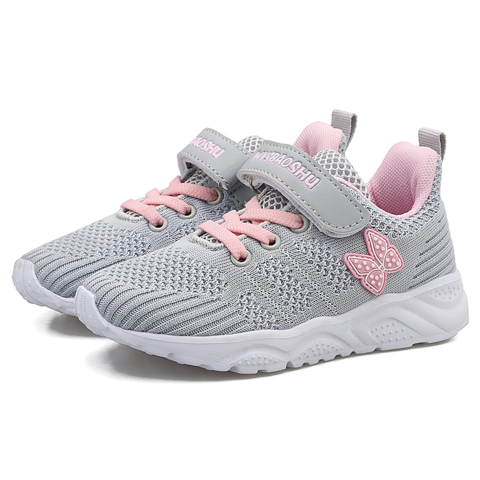 Turnschuhe Mädchen Baby Lauflernschuhe Hallenschuhe Kleinkind Mädchen Babysneakers Atmungsaktive Sportschuhe Laufschuhe Grundschulkind Leichte Grau 30 EU
