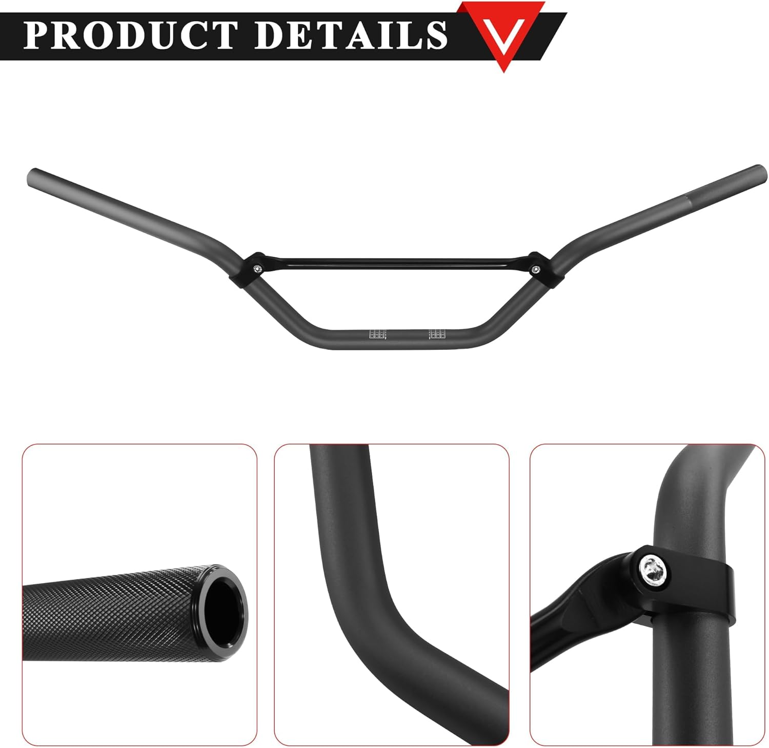 PRO BAT Universal 7/8'' 22mm Pit Dirt Bike Handlebars for Motocross CRF YZF KXF KLX RMZ DRZ Pit Dirt Bike ATV Quad, Black