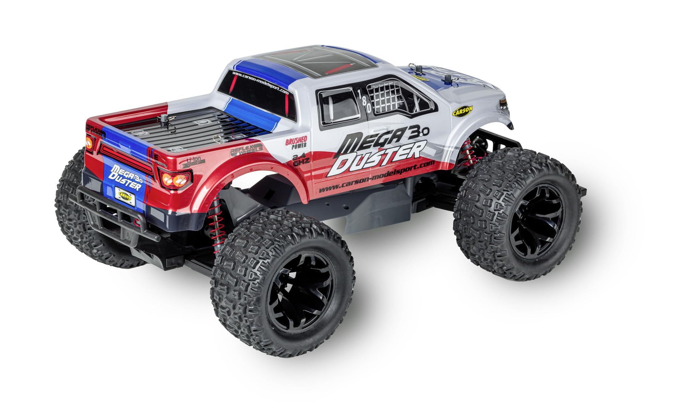 Carson 500404292 1:10 Mega Duster 3.0 2.4G 100% RTR - Samochód zdalnie sterowany, terenowy, z bateriami i pilotem, nadrukowana karoseria.