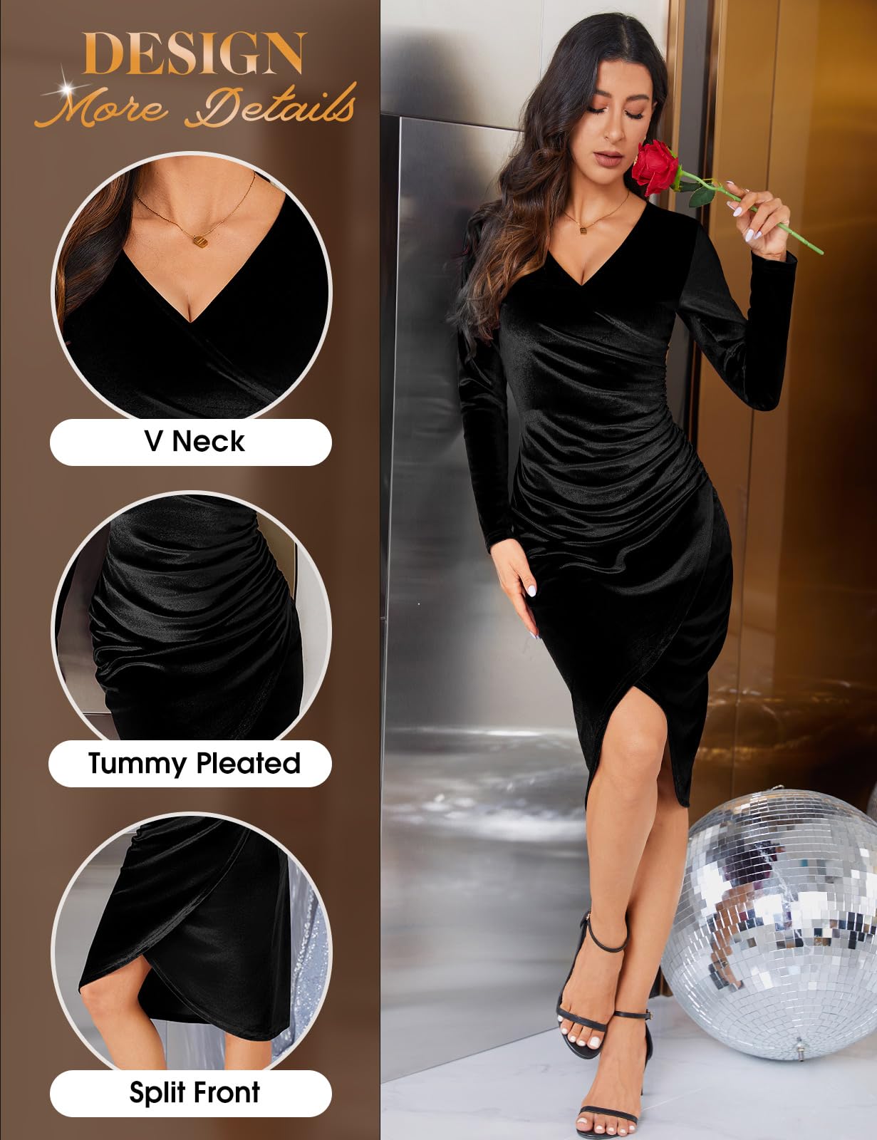 heekpek Robe de Soiree Femme Chic et Glamour Velours