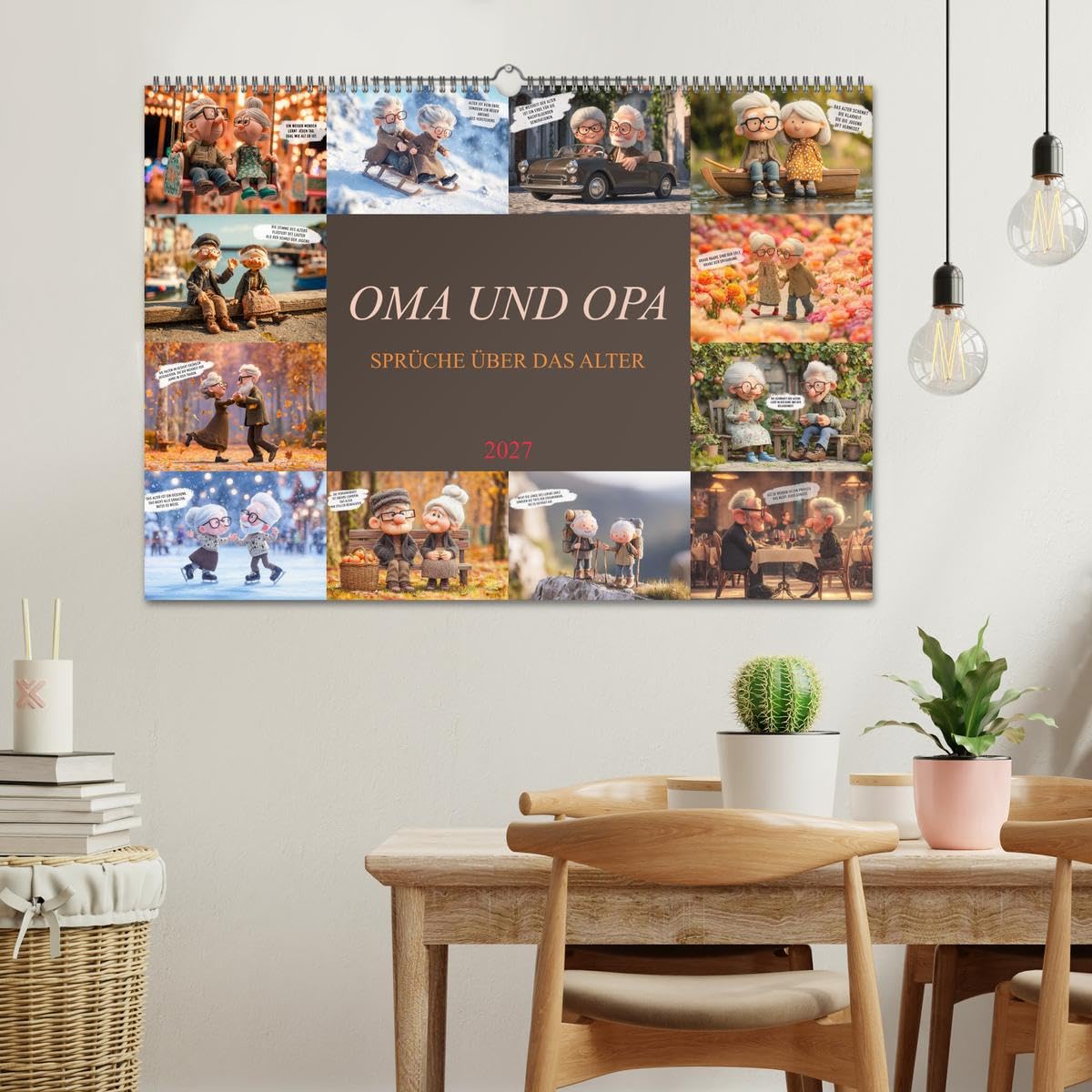 Oma und Opa - Sprüche über das Alter (Wandkalender 2027 DIN A2 quer), CALVENDO Monatskalender: Ein Kalender voller humorvoller Sprüche über das Älterwerden und das Leben. (CALVENDO Menschen)