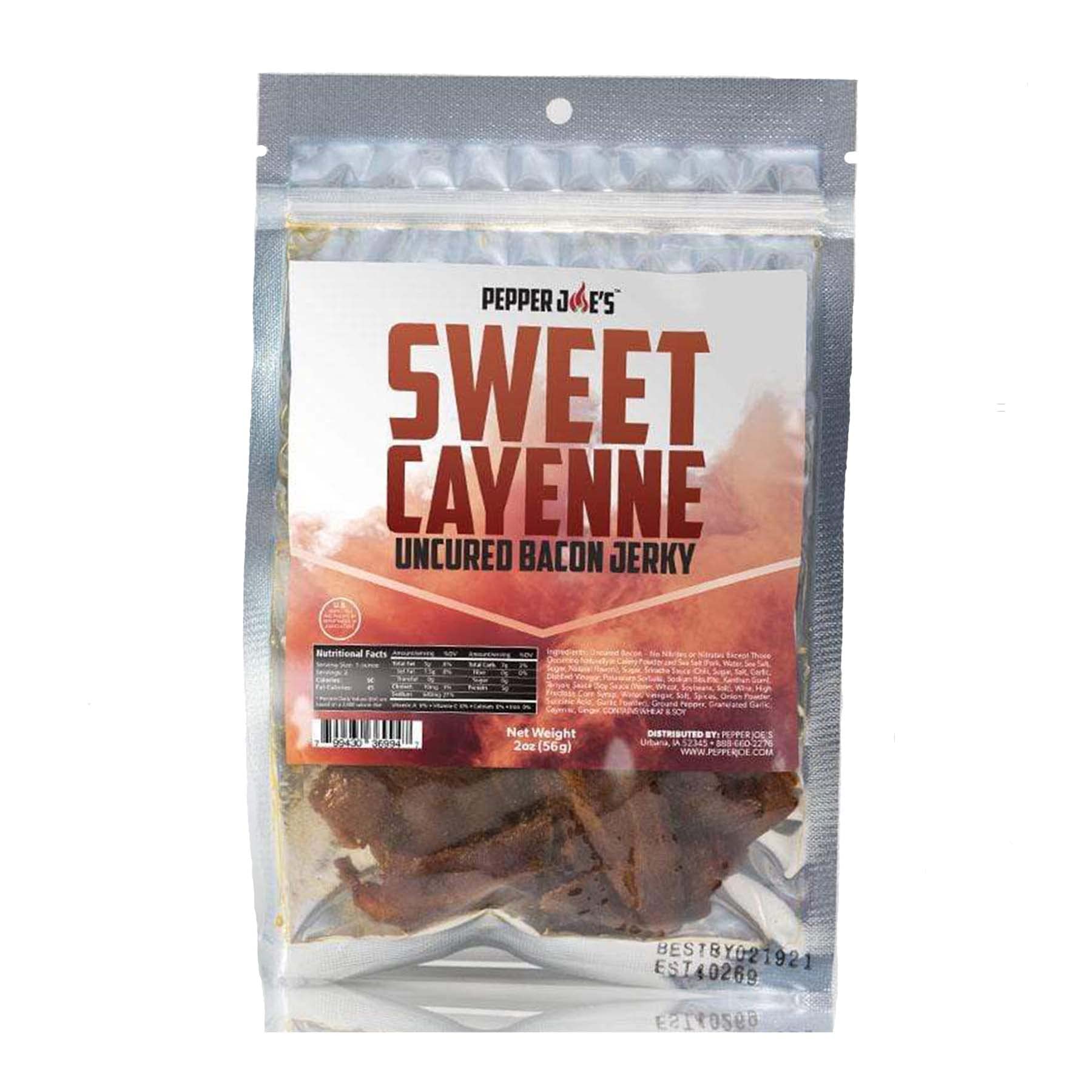 Pepper Joe’s Sweet Cayenne Bacon Jerky – Dangerously Delicious Uncured Sweet and Spicy Bacon Jerky with Real Cayenne Pepper and Sriracha Sauce – 2