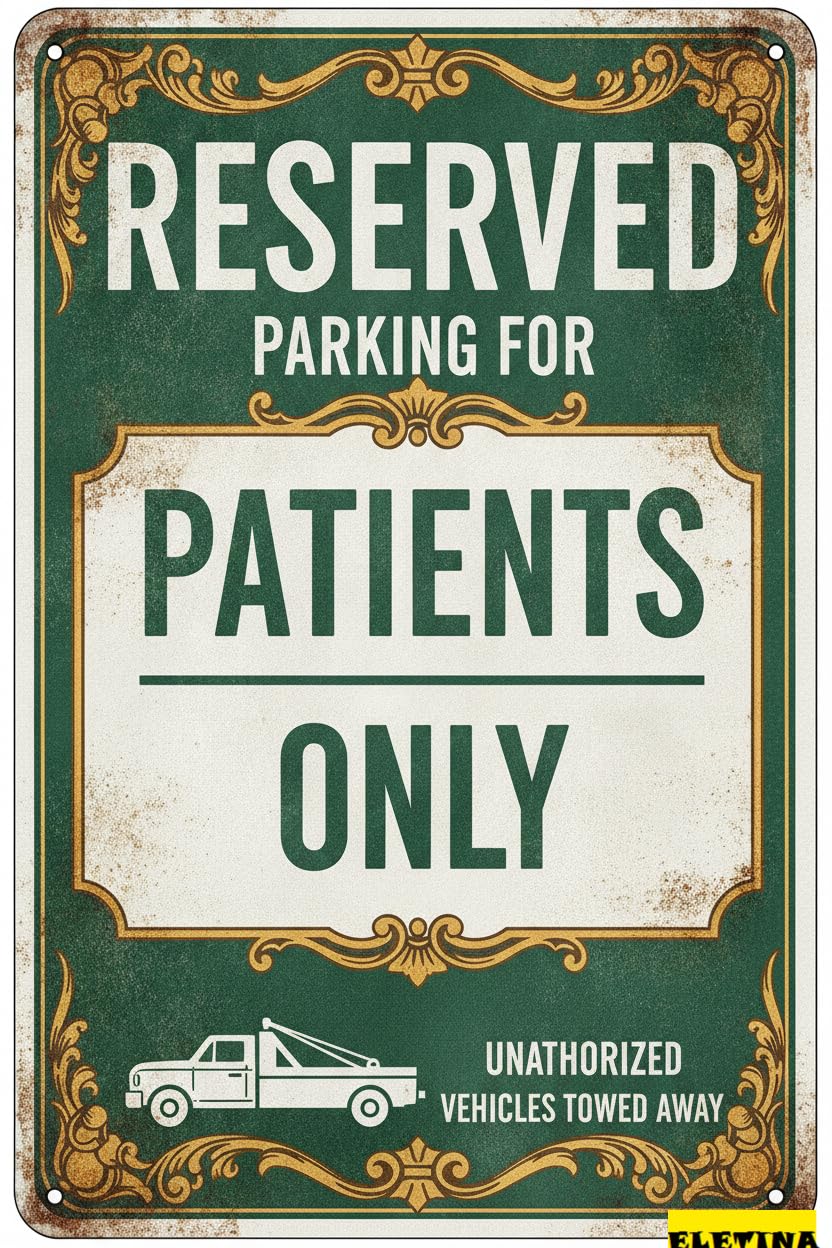Reserved Parking Patients Only Aluminum Warning Sign Floor Road Street High Way Gate Decor 8x12in