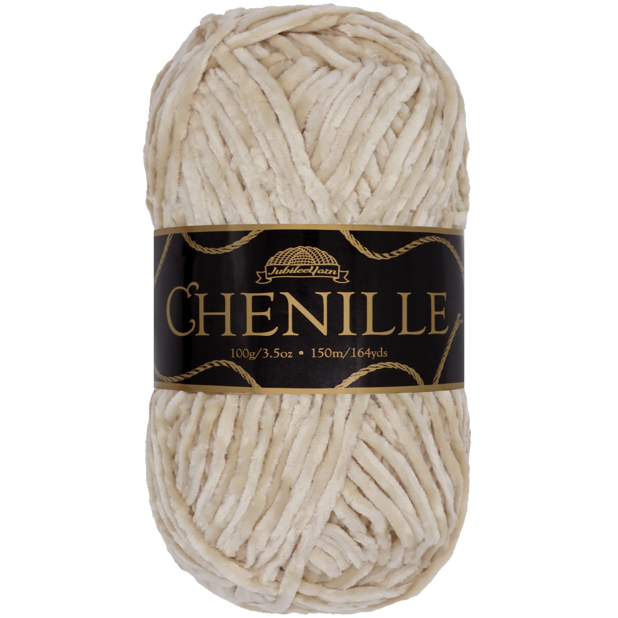 JubileeYarn Chenille Yarn - Worsted Weight - 100g/Skein - Opal - Pale Silver Tan Grey Velvet - Crochet and Knitting Yarn - 1 Skein