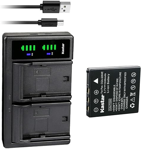 Kastar Batería y cargador USB LTD2 de repuesto para Panasonic CGA-S004, CGA-S004A, CGA-S004A1B, CGA-S004E1B, DMW-BCB7 batería, Panasonic Lumix