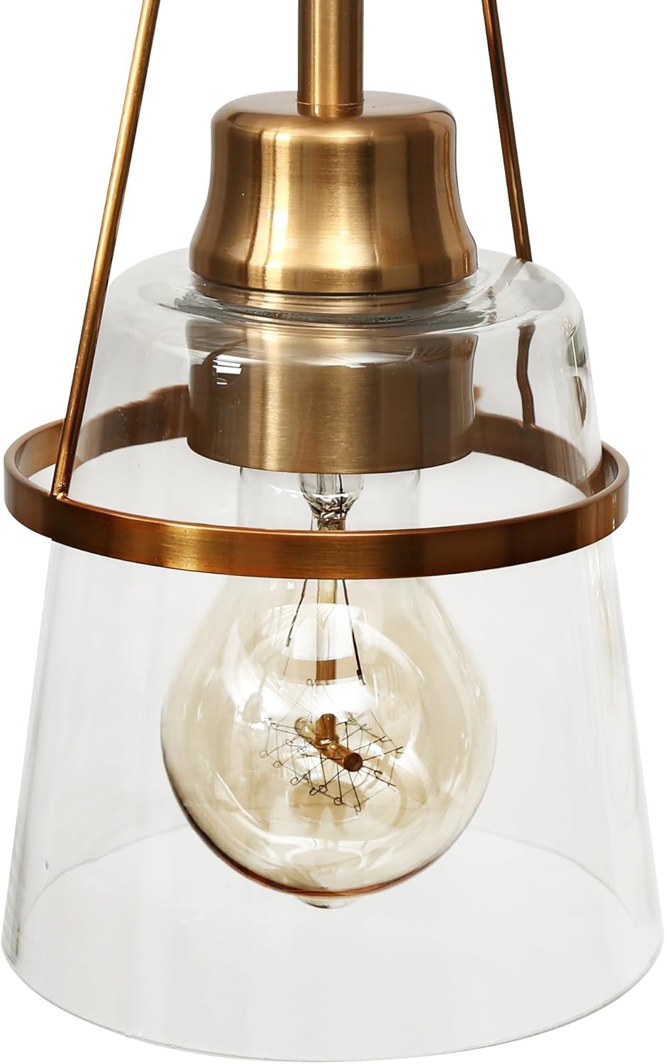 KSANA Island Light for Kitchen, Gold Glass Dining Room Light Fixture Over Table, 5-Light Electroplated Copper Linear Chandelier Pendant Lighting for Dining Table Kitchen Island Living Room