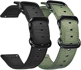 سوار ساعة نايلون 20 ملم بديل متوافق مع سامسونج جالاكسي 4 الكلاسيكية 46 42 - وجالاكسي ووتش 40-44 للرجال والنساء من فيسريور عبوة 2 متعدد عدد 1