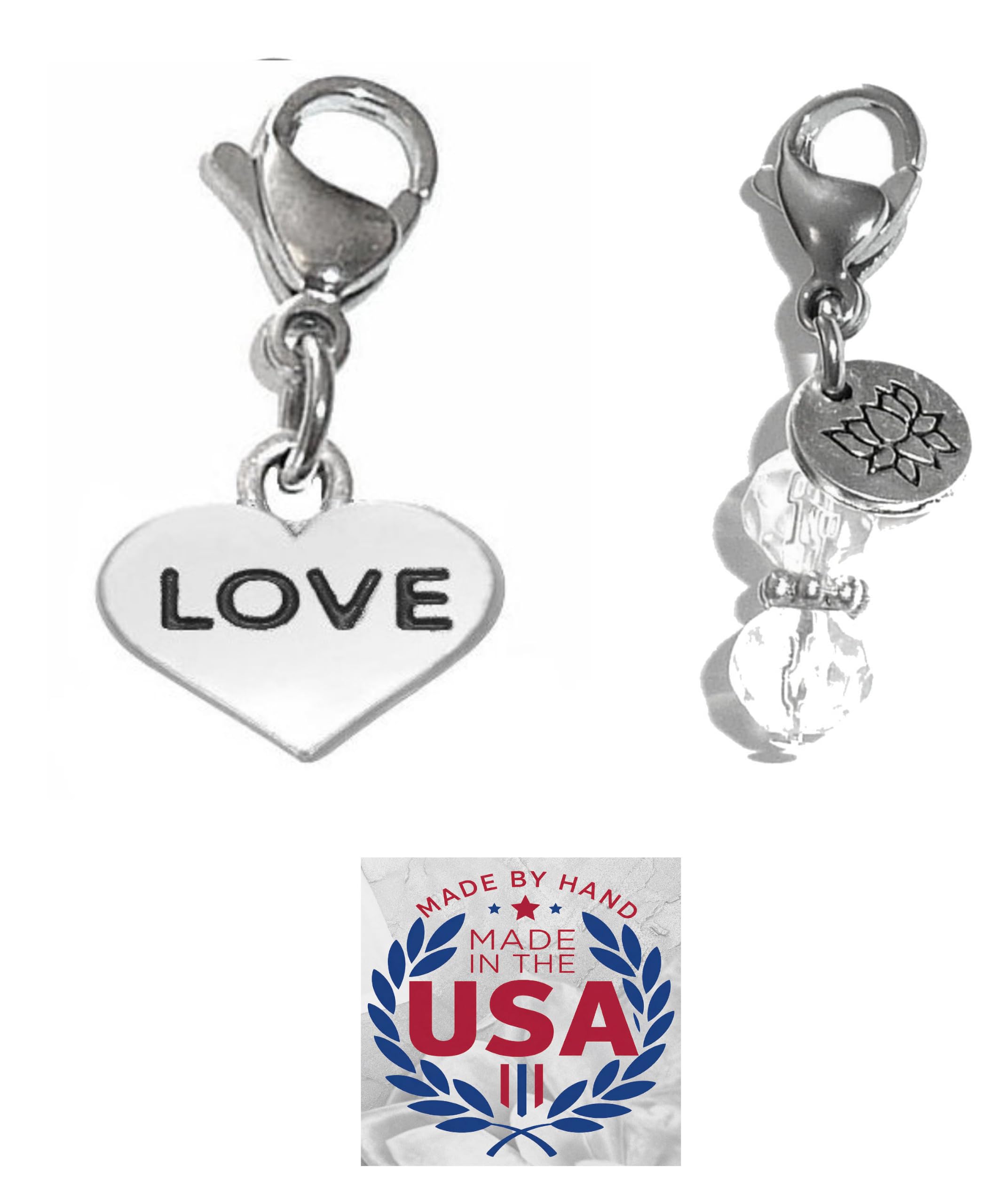 Hidden Hollow Beads Clip On Charm for Purse, Handbag, Keychain, Zipper Pull, Backpack, Jewelry Accessory, USA